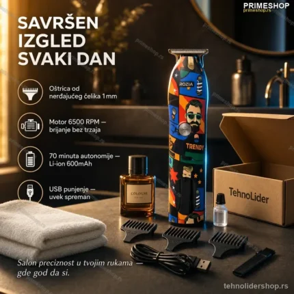 Rozia Trendy Mašinica za Šišanje i Brijanje – LED Displej, USB Punjenje