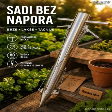 Ručna Sadilica za Baštu – Ergonomska, Metalna, 80 cm