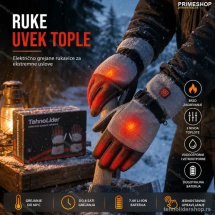 Rukavice sa Grejačima 5000mAh — Infracrveno Grejanje, 3 Nivoa Temperature