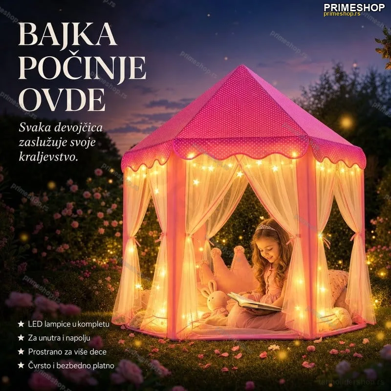 Šator zamak za princeze+ poklon lampice