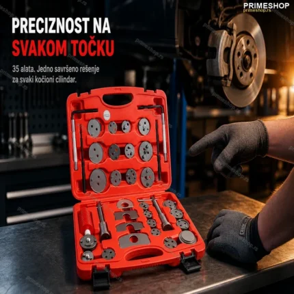 Set Alata za Vraćanje Kočionih Cilindara – 35 Komada, Levo i Desno