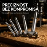 Set Čeonih Burgija za Klap Šarke – 5 Komada u Drvenom Pakovanju