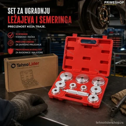 Set Drajvera za Ugradnju Ležaja i Brtvi – 10-delni Aluminijumski Set