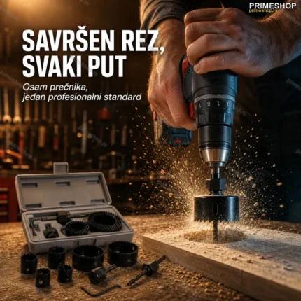 Set Kružnih Testera za Bušenje Tankih Ploča – 8 Veličina