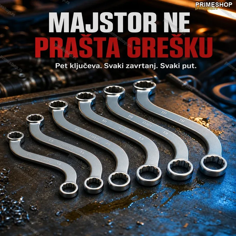 Set Okastih Ključeva S-Oblika od Hrom-Vanadijuma – 5 Komada Set Okastih Ključeva S-Oblika od Hrom-Vanadijuma – 5 Komada