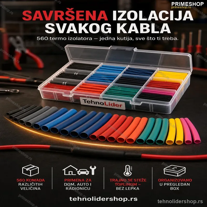 Set Termo Izolatora za Kablove – 560 Komada, Različite Veličine Set Termo Izolatora za Kablove – 560 Komada, Različite Veličine