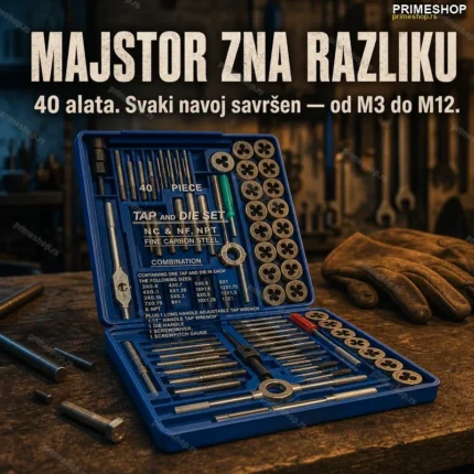 Set Ureznica i Nareznica 40 Delova – Garnitura M3-M12 za Majstore