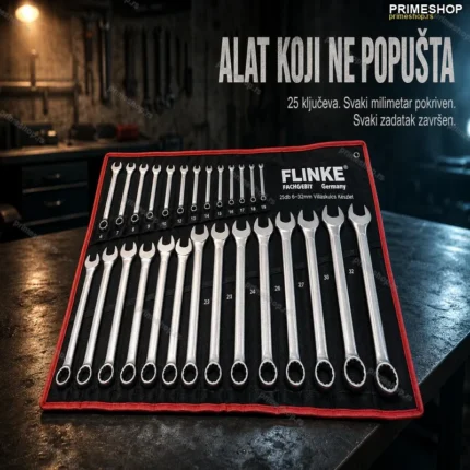 Set Viljuškasto-Okastih Ključeva FLINKE – 25 Komada, 6-32mm, CrV Čelik
