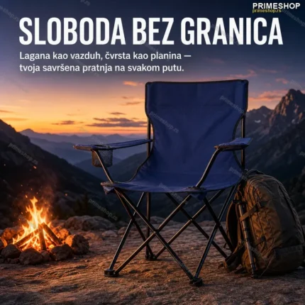 Sklopiva kamp stolica 80x51x74cm — metalni ram, nosivost 120kg