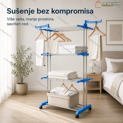 Sklopivi stalak za sušenje veša sa točkićima