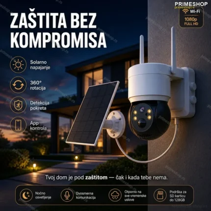 Solarna Rotirajuća Wi-Fi Kamera Q6