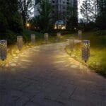 Solarni fenjer za baštu set od 6 komada crni