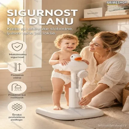 Stalak za Kupanje Bebe sa Podesivom Visinom i Držačem – ABS Plastika