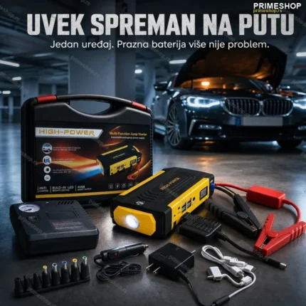 Starter Akumulatora sa Kompresorom – Mobilni Punjač i Jump Starter za Auto