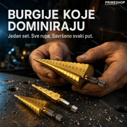 Stepenaste Burgije HSS Set 3 Komada – Bušenje Metala, Aluminijuma i Drveta (4–32mm)