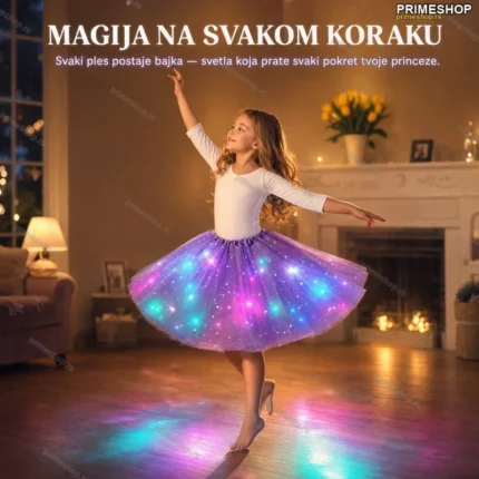 Suknjica sa LED svetlima za devojčice — Princeza haljina uzrast 3–10 godina