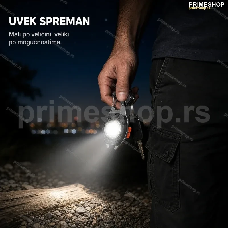 Švajcarski privezak — multifunkcionalni alat sa COB lampom Švajcarski privezak — multifunkcionalni alat sa COB lampom
