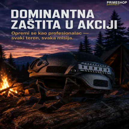 Taktička Slem Kaciga za Airsoft – Podesiva, Crna