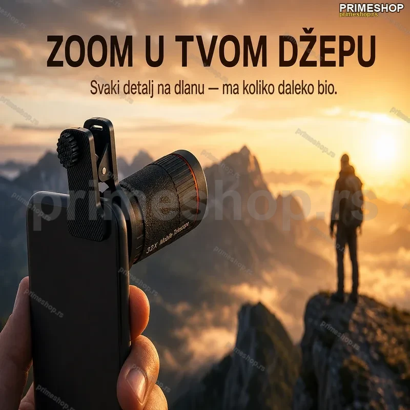 Teleskop objektiv za telefon sa klipsom i zaštitnom torbicom Teleskop objektiv za telefon sa klipsom i zaštitnom torbicom