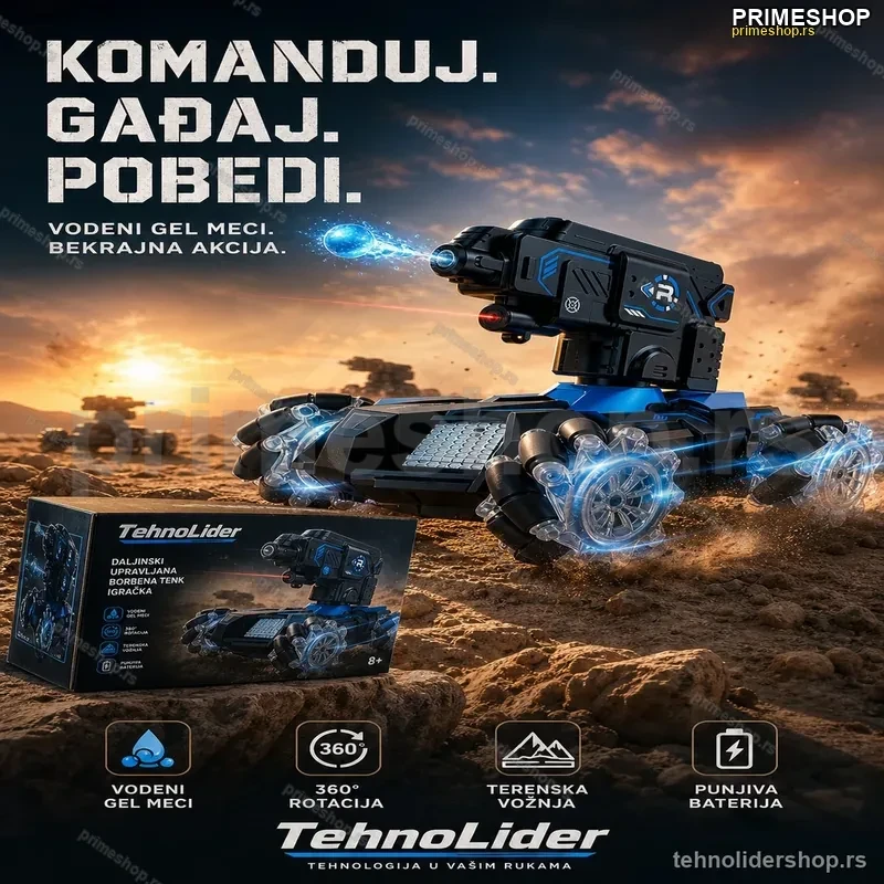 Tenk na Daljinski Upravljač sa Vodenim Kuglicama i Senzorom za Ruku Tenk na Daljinski Upravljač sa Vodenim Kuglicama i Senzorom za Ruku