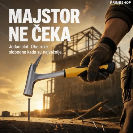 Tesarski Čekić za Građevinu sa Magnetom i Gumiranom Drškom – DIN 7239