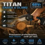 TitanPower elektricna aku ručna testera sa rezervoarom za ulje sa dve baterije Veliki mac