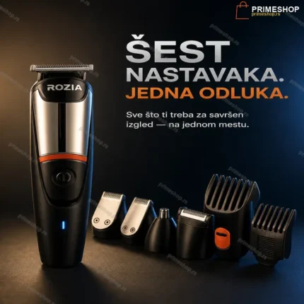 Trimer za bradu i kosu Rozia HQ-5900 6u1 set nastavaka