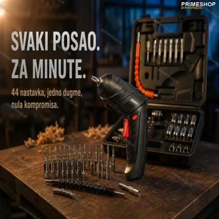 Turbofix Pro — Aku električni odvijač set sa 44 nastavka i kutijom