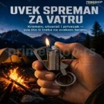 Upaljač sa kremenom 3u1 — privezak i otvarač za flaše