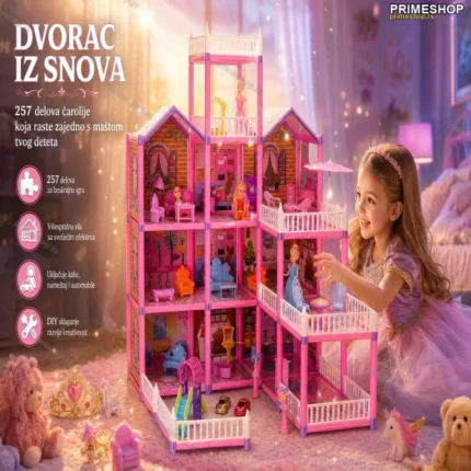 Velika vila za lutke sa 257 delova-dvorac iz snova za beskrajnu zabavu!