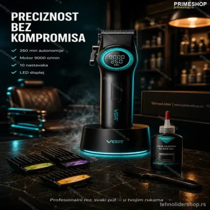 VGR V-001 Profesionalna Mašinica za Šišanje – 260 Min Autonomije