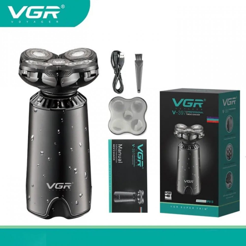 VGR V-397 električni brijač sa 5 glava — vodootporan električni brijač - u upotrebi