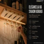 Viseći držač čaša za vino, šampanjac i koktele