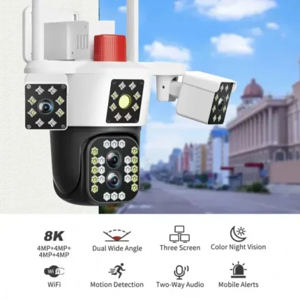 WiFi PTZ Kamera sa Trostrukim Objektivom X3 — 360° Nadzor