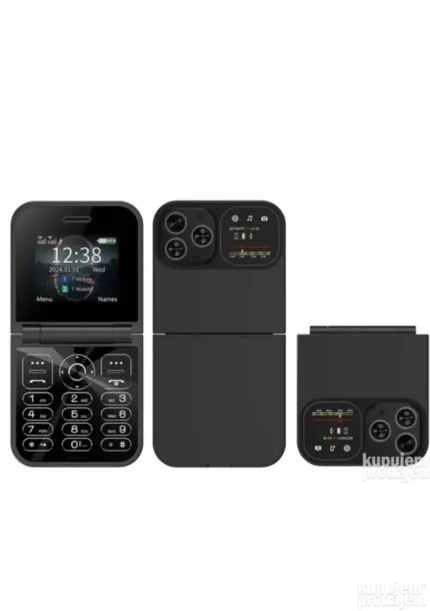 Z Flip F15 mini telefon na preklop — dual SIM, 2,0" ekran