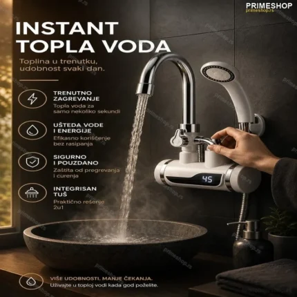 Zidna Slavina sa Tušem i Protočnim Bojlerom – Instant Topla Voda