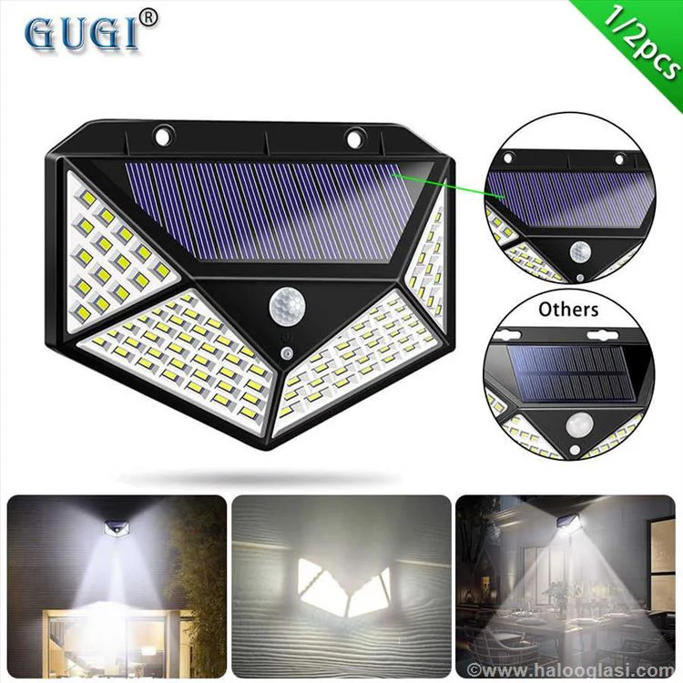 Zidna solarna lampa sa senzorom pokreta i 100 LED dioda solarna lampa - u upotrebi