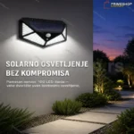Zidna solarna lampa sa senzorom pokreta i 100 LED dioda