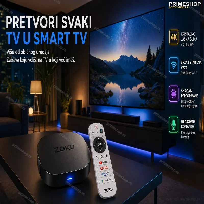 ZOKU 4K Plus Google TV Box – 4K Ultra HD Streaming Uređaj
