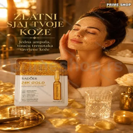 24K Zlatna Ampula Maska za lice – Duboka hidratacija i sjaj kože