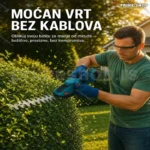 2u1 Aku Trimer za Travu i Živu Ogradu — Bežični 20V Litijum-Jonska Baterija