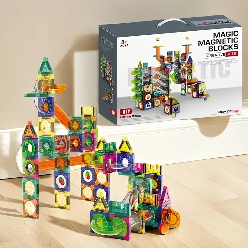 3D magnetne kocke 164 dela — set za decu od 3 godine magnetne kocke 164 - prednja strana