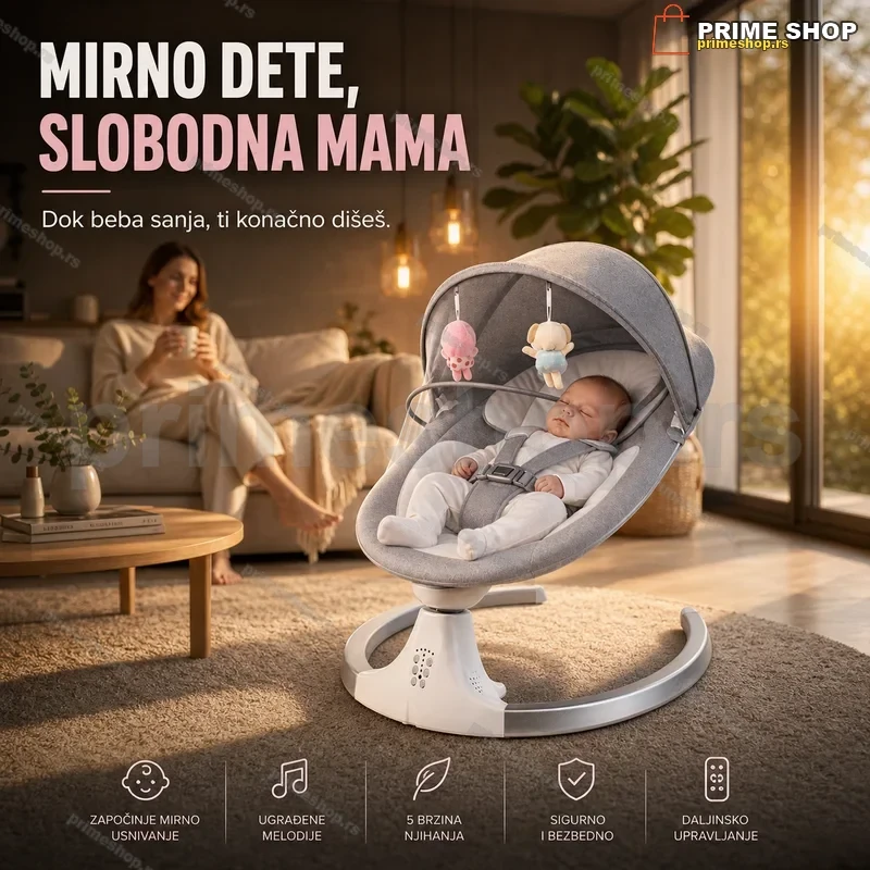 BabySwing Jaje – Električna Njihalica za Bebe sa Bluetooth Vezom BabySwing Jaje – Električna Njihalica za Bebe sa Bluetooth Vezom