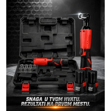 Bežični aku ključ sa čegrtaljkom 12V i dve baterije