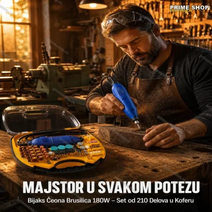 Bijaks Čeona Brusilica 180W – Set od 210 Delova u Koferu