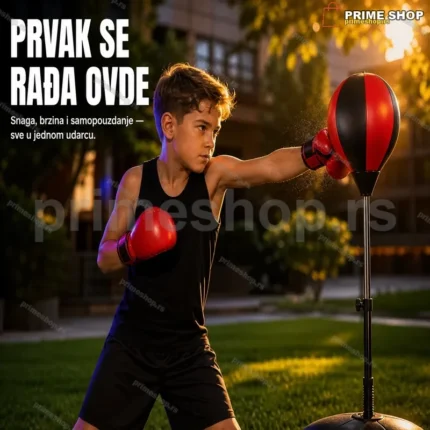 Boks Set za Decu – Podesiva Visina, PU Materijal, od 6 Godina