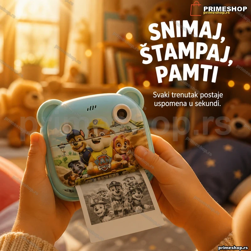 Dečiji fotoaparat sa štampačem i motivom pasa spasilaca Dečiji fotoaparat sa štampačem i motivom pasa spasilaca