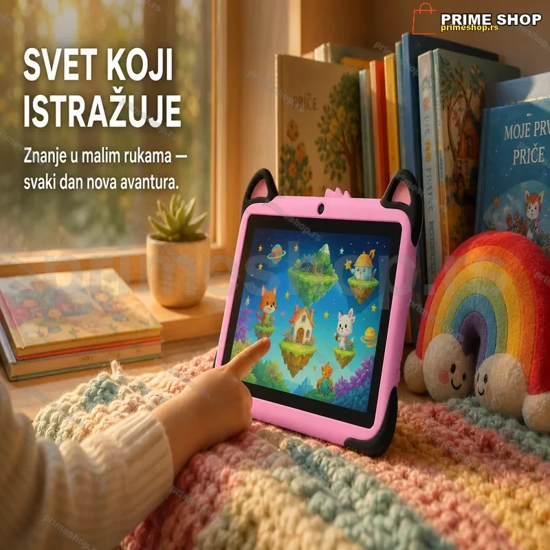 Dečiji tablet K-717 roze sa zaštitnom gumenom maskom Dečiji tablet K-717 roze sa zaštitnom gumenom maskom