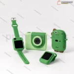 Dečji fotoaparat dinosaurus zeleni — set 3u1 sa pametnim satom