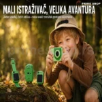 Dečji fotoaparat dinosaurus zeleni — set 3u1 sa pametnim satom